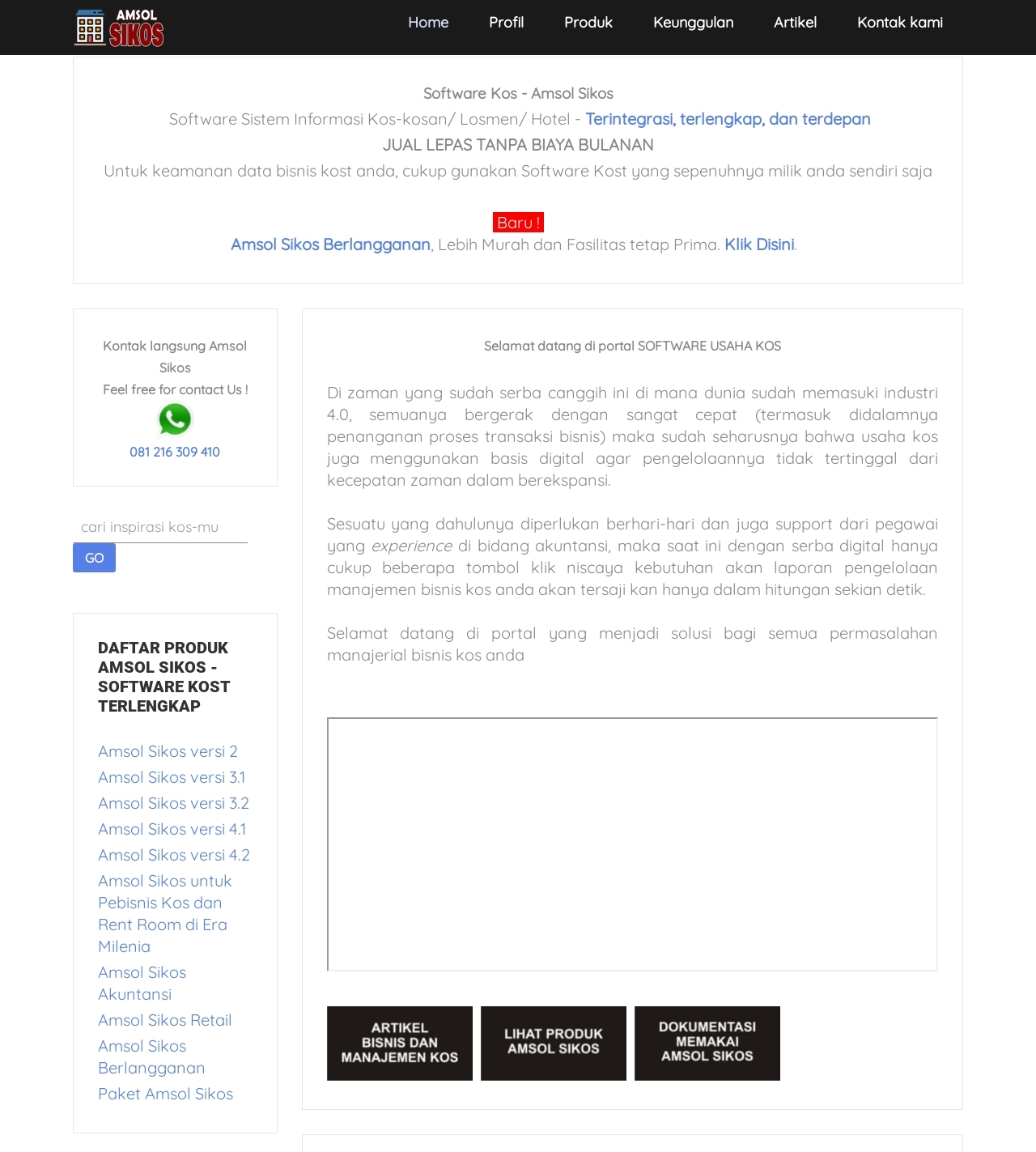 Tampilan softwarekost.com Tampilan softwarekost.com