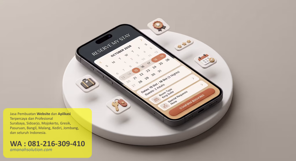 Fitur reservasi meja online aplikasi restoran