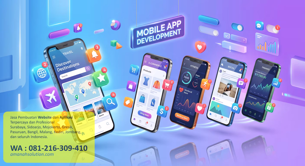 Tim developer profesional merilis aplikasi mobile ke App Store dan Play Store