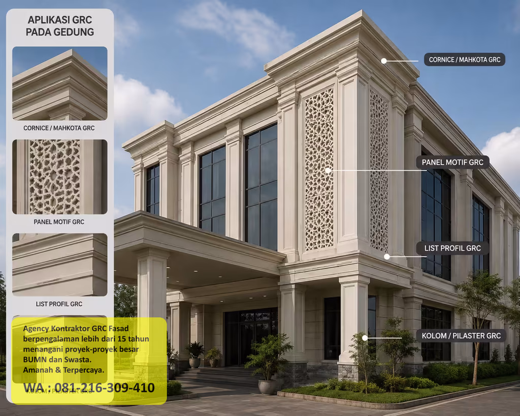 Perusahaan kontraktor GRC proyek untuk elemen gedung