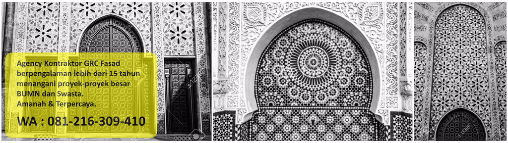 Ornamen GRC custom bergaya islami dengan finishing rapi