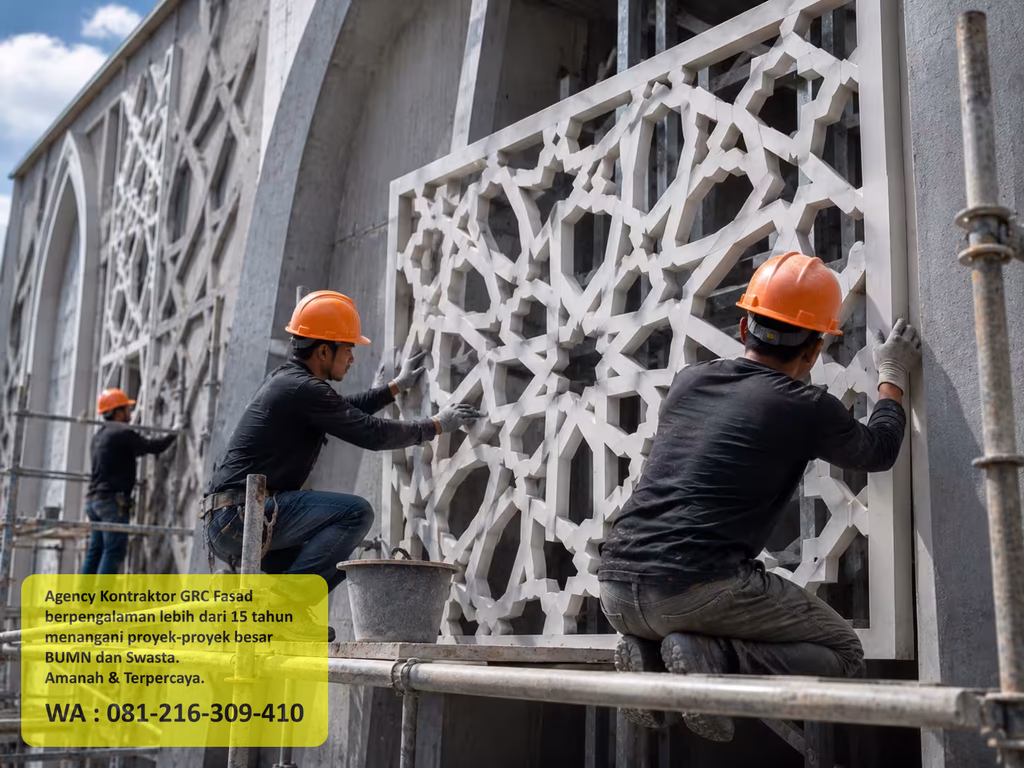 Jasa pemasangan ornamen GRC di lokasi proyek