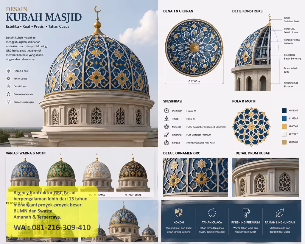Produk kubah GRC