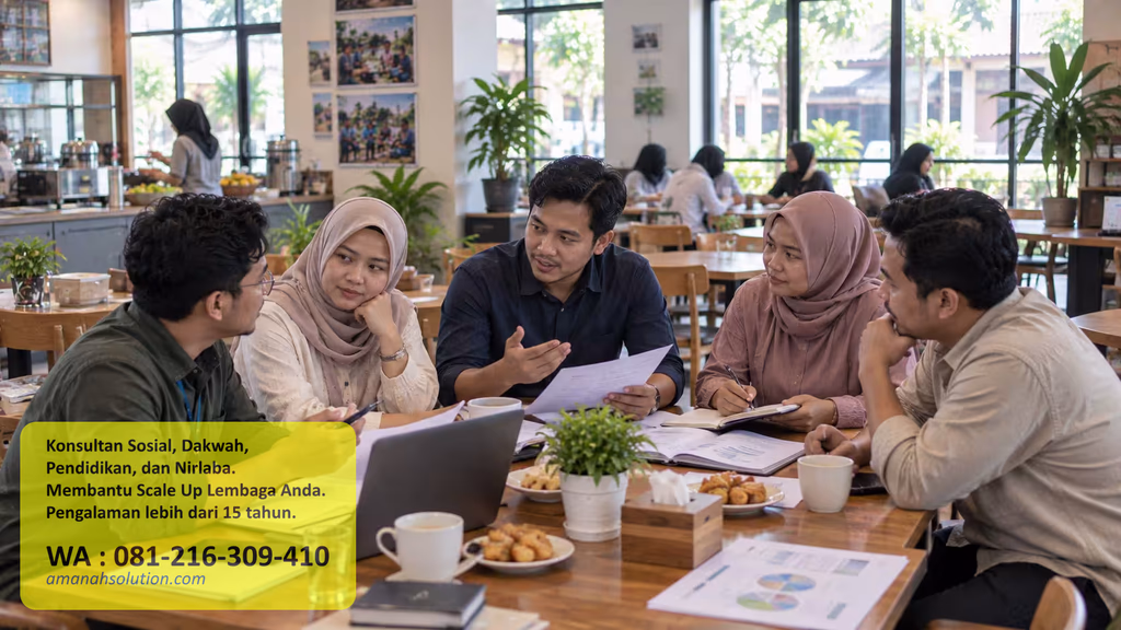 Rapat pengurus yayasan dengan konsultan profesional