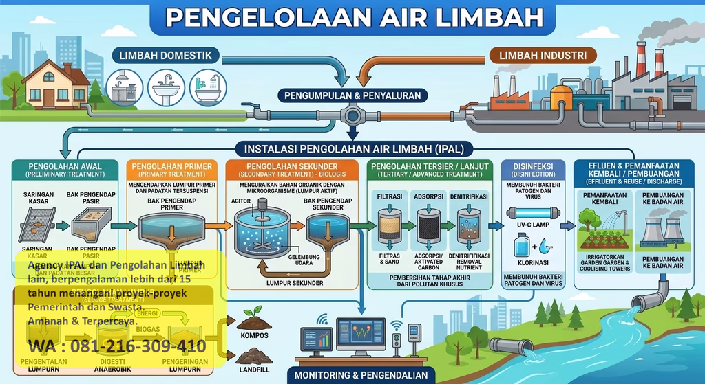 Pengelolaan air limbah yang debit dan bebannya perlu dihitung sebelum dibuang ke badan air