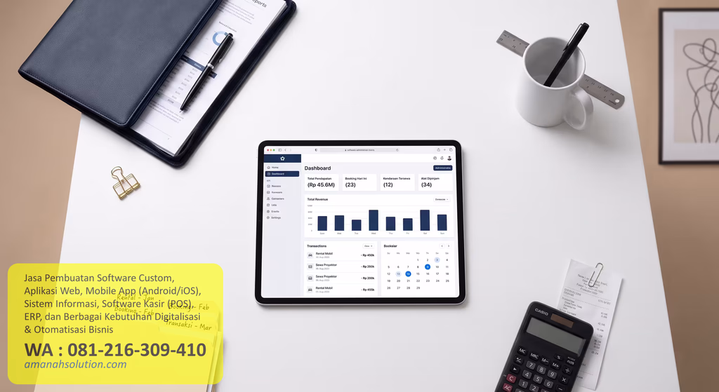 Dashboard software klinik SIMRS untuk administrasi pasien dan rekam medis elektronik