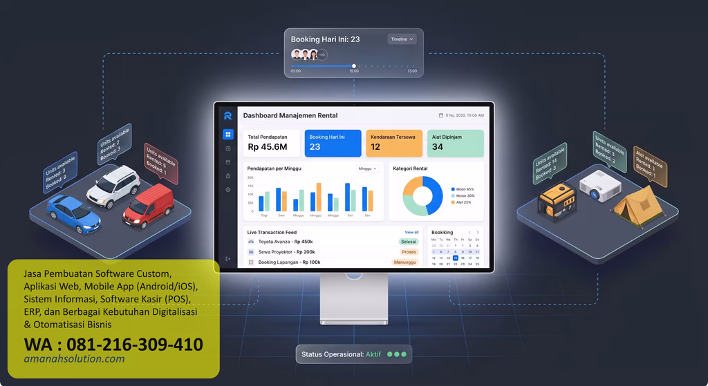 Dashboard inventaris dan gudang ERP untuk manajemen stok