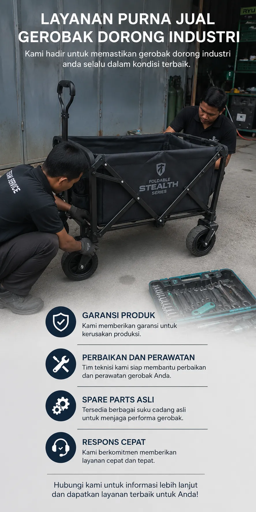 Layanan purna jual gerobak dorong industri