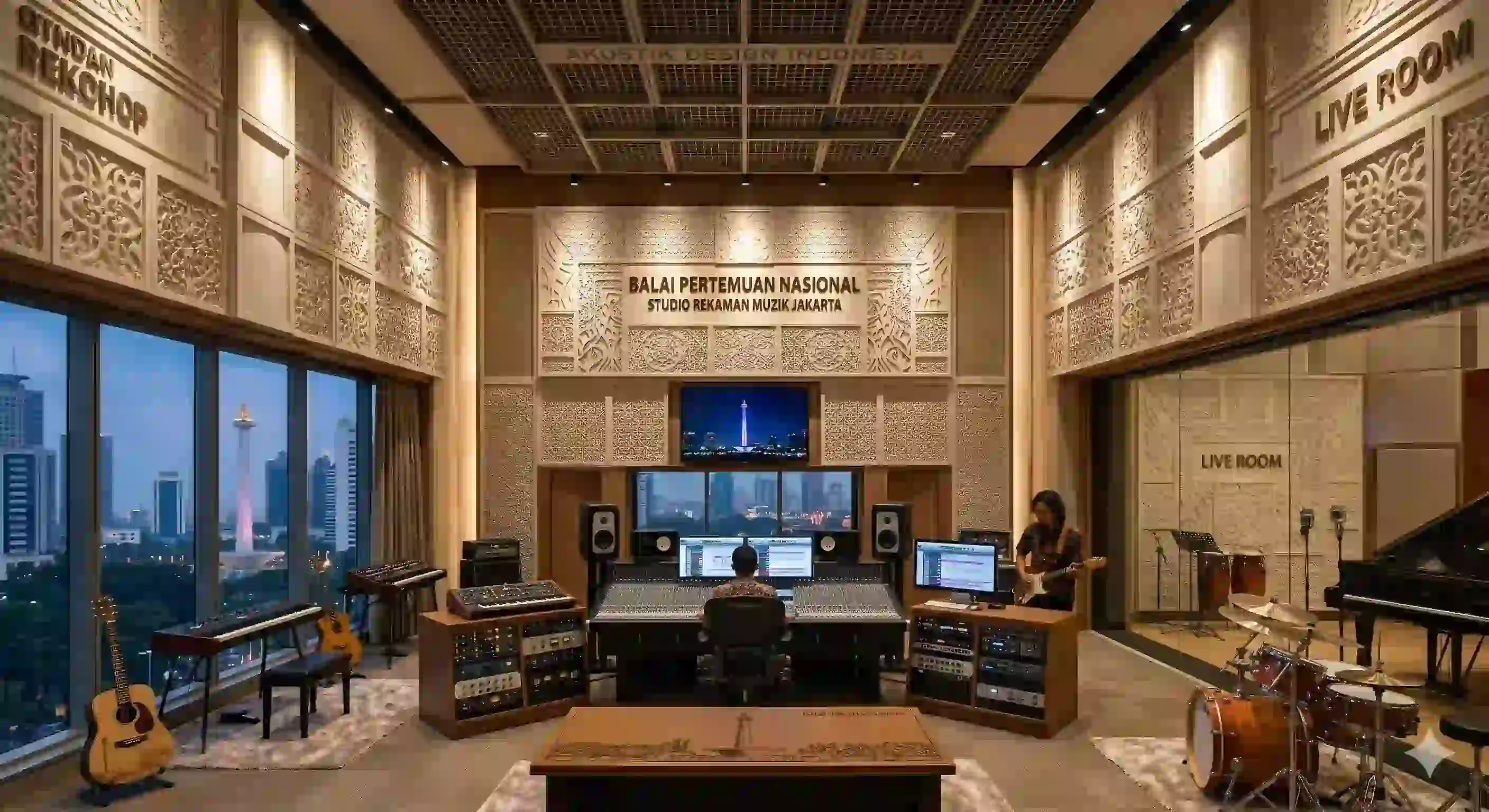 Interior Studio Musik Jakarta Menggunakan Panel GRC Dekoratif