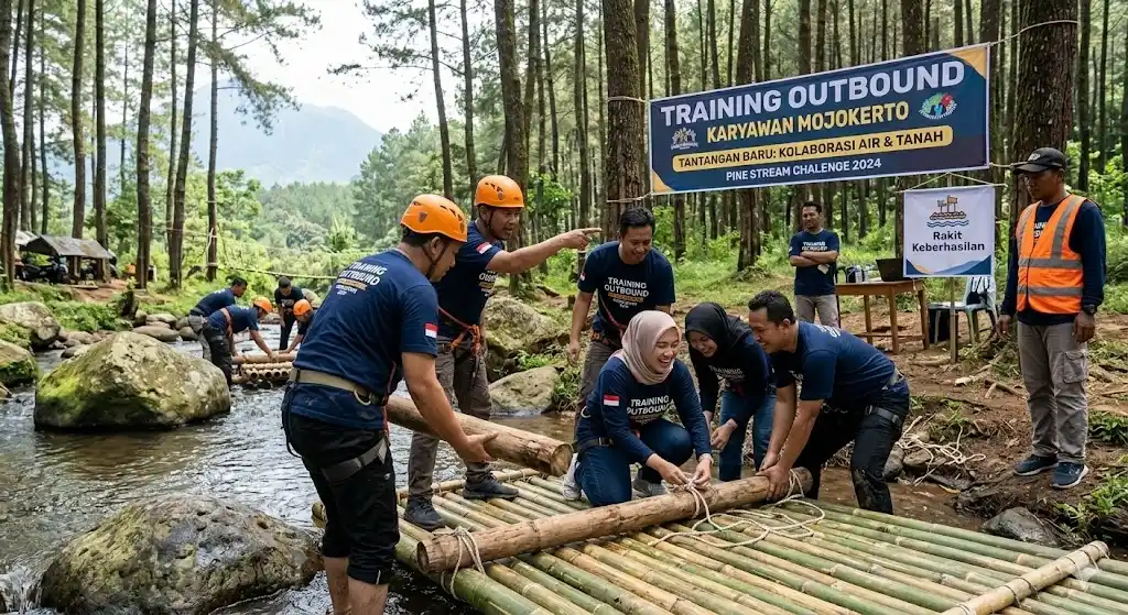 Training outbound team building karyawan Mojokerto profesional