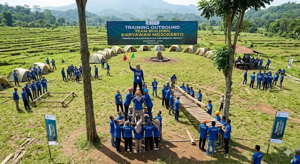 Training outbound team building karyawan Mojokerto profesional