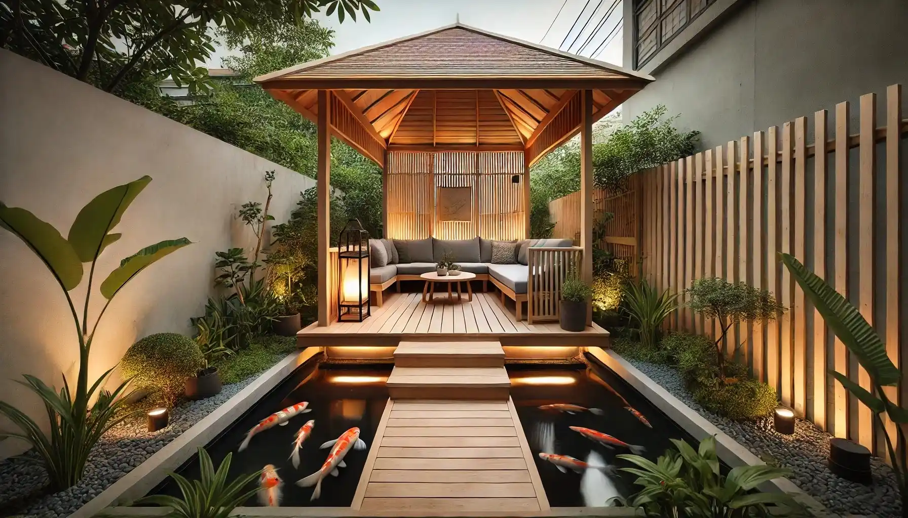 Gazebo Taman Kayu Jati Beton