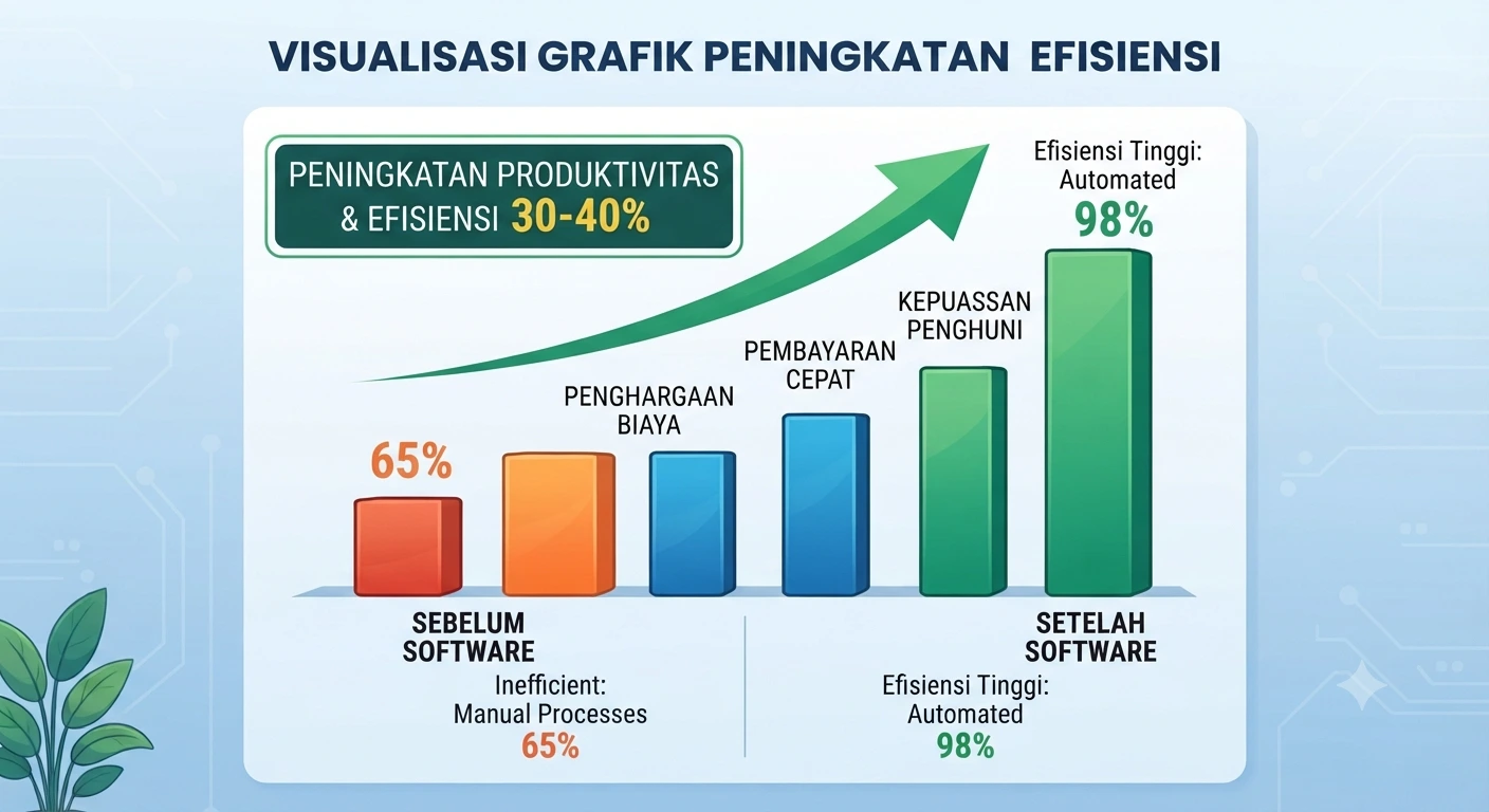 Grafik peningkatan efisiensi software kos-kosan