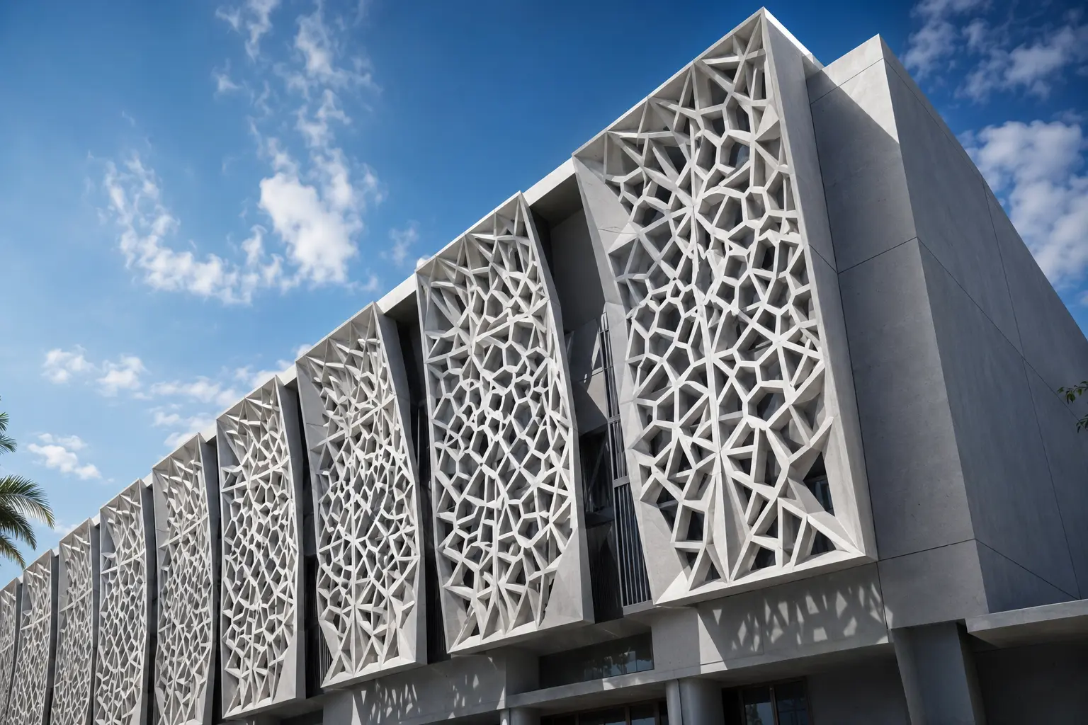Detail bentuk arsitektur dan fasad bangunan
