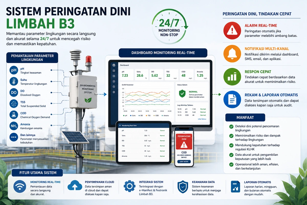 Mockup Dashboard Real-time Monitoring Limbah B3