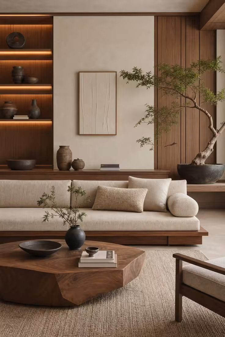 Konsultan interior Surabaya Ruang Keluarga Japandi